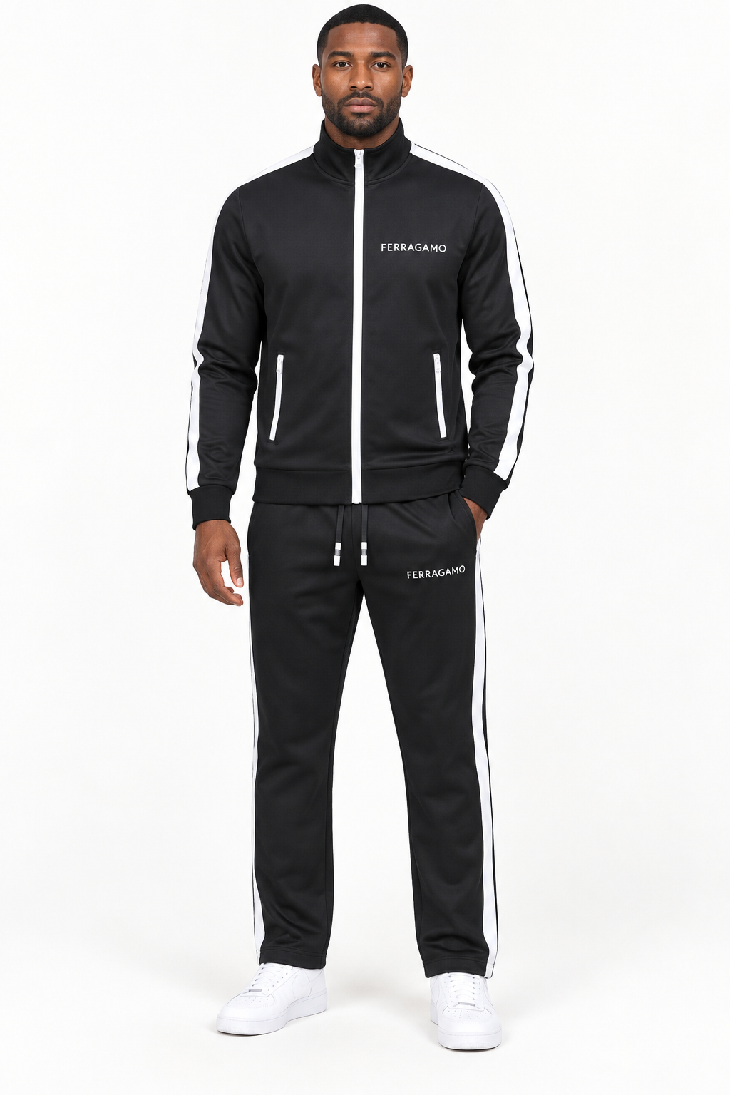 Men's Ferragamo Dri-Fit TrackSuit | Color: Black | View 1