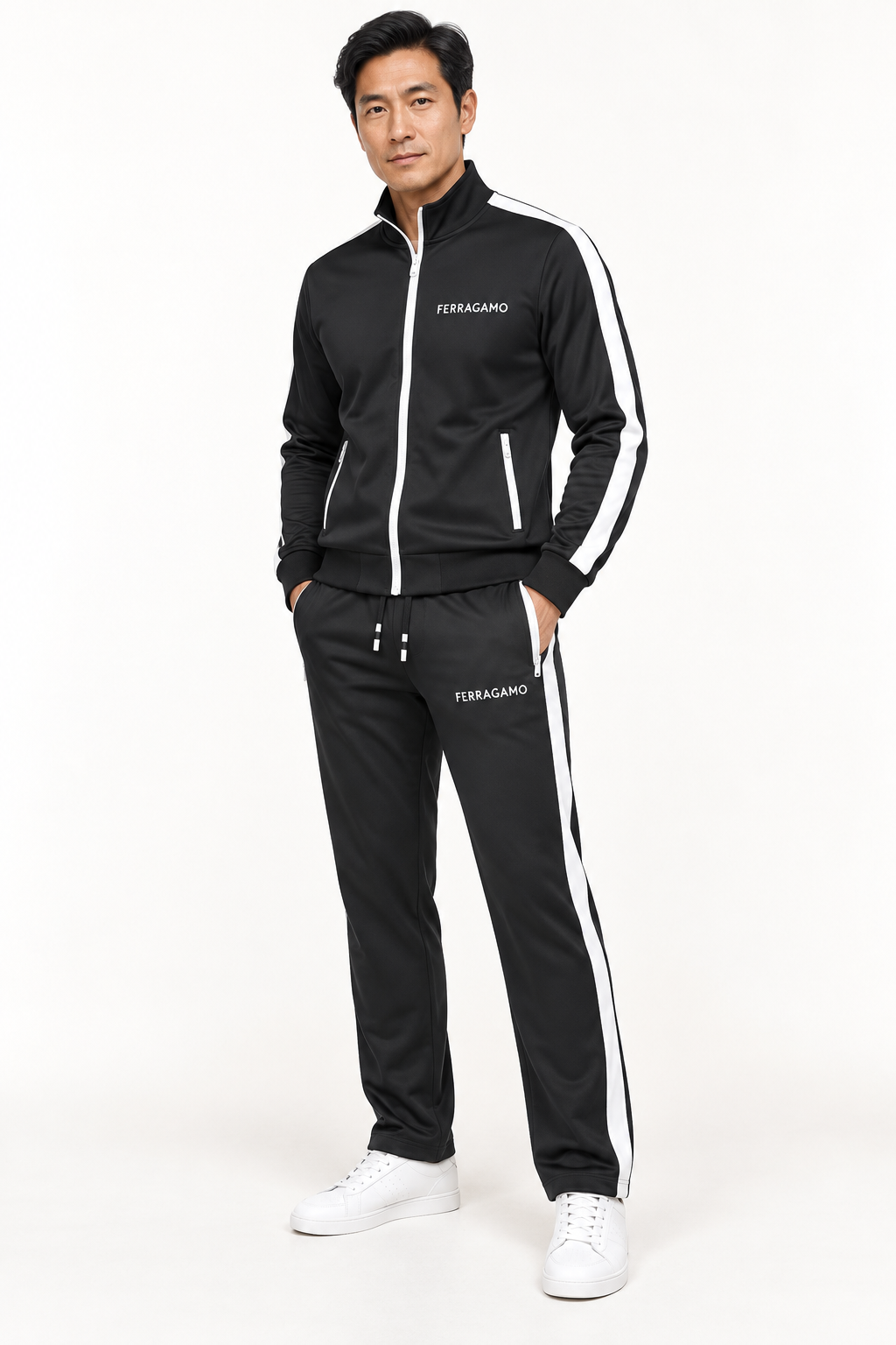 Men's Ferragamo Dri-Fit TrackSuit | Color: Black | View 2