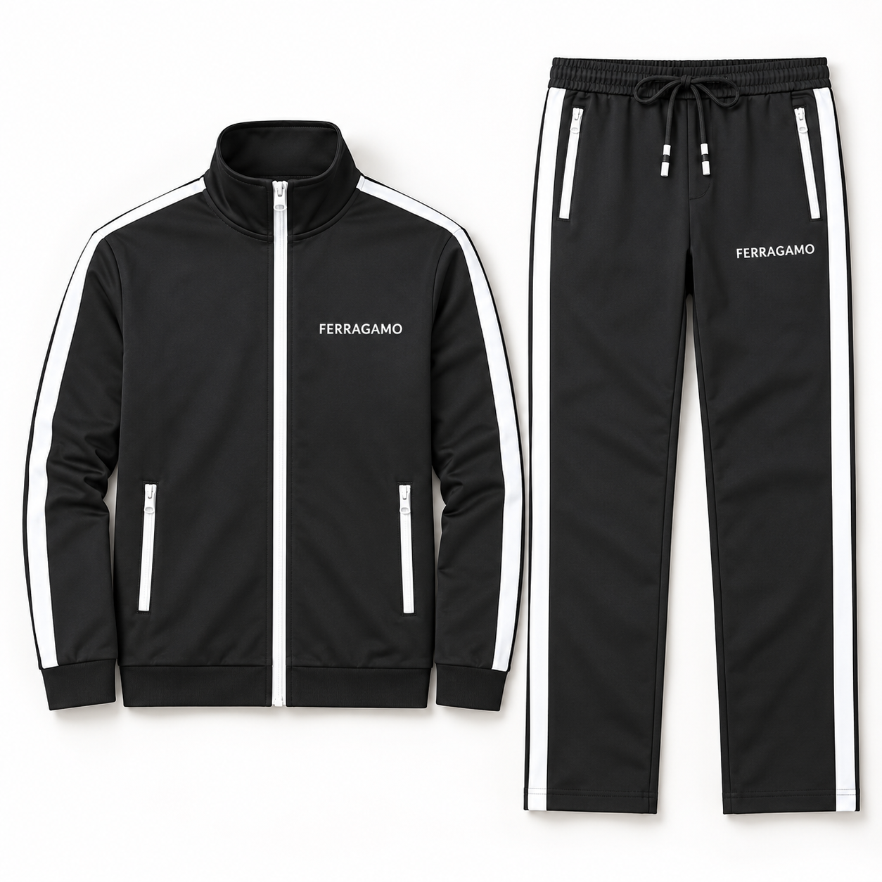Men's Ferragamo Dri-Fit TrackSuit | Color: Black | View 5