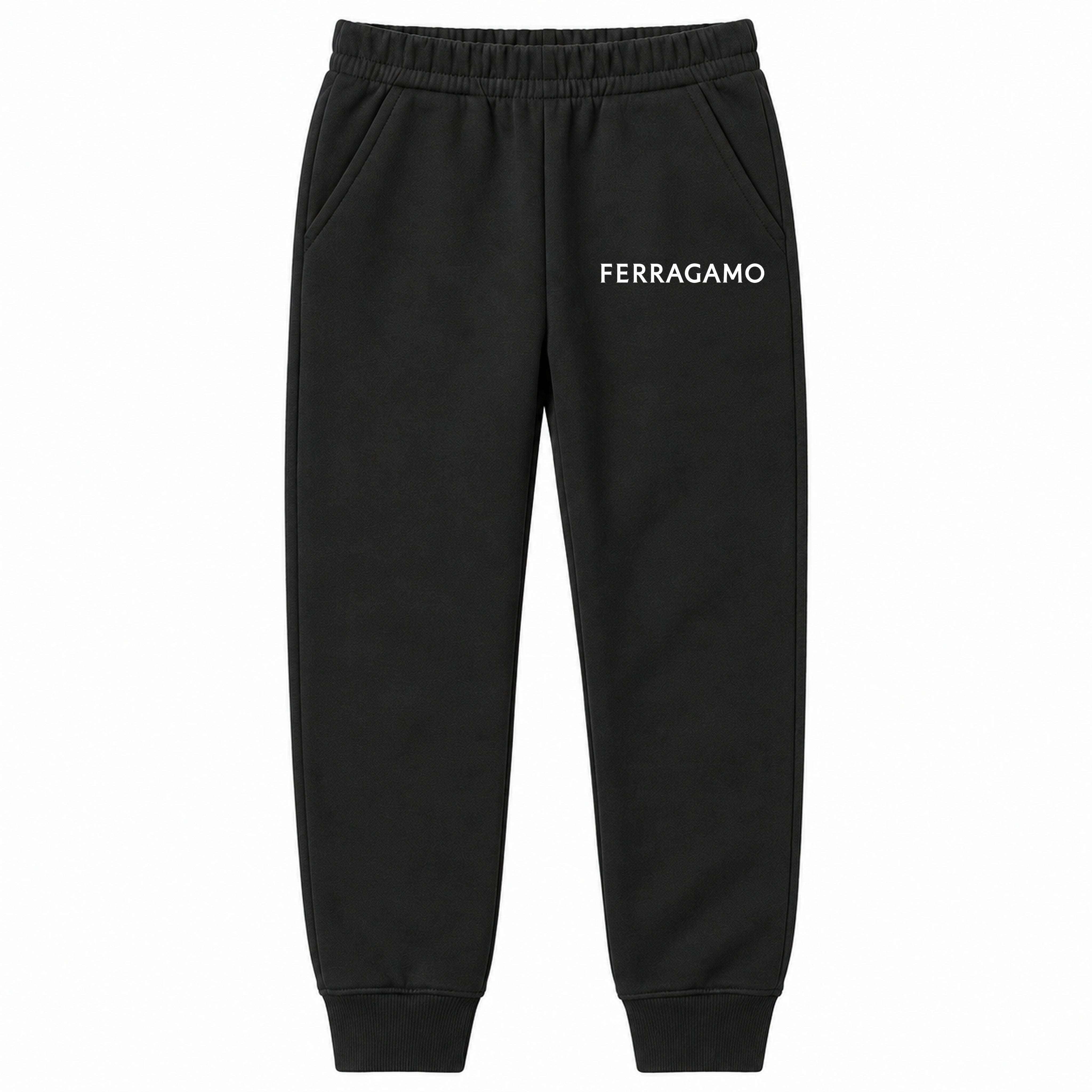 Ferragamo youth jogger sweatpants, Black, Youth Large ages 10–12