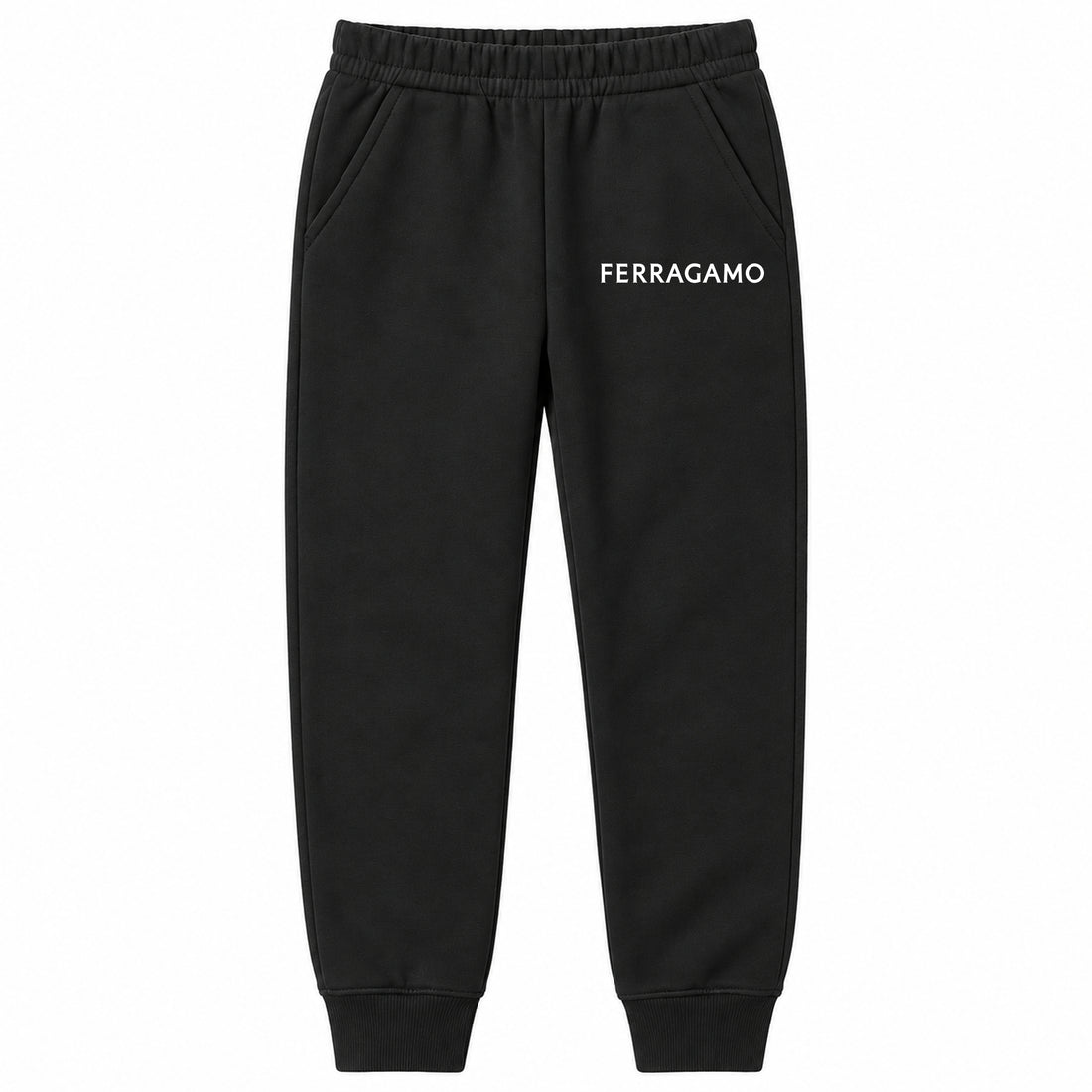 Ferragamo youth jogger sweatpants, Black, Youth Large ages 10–12