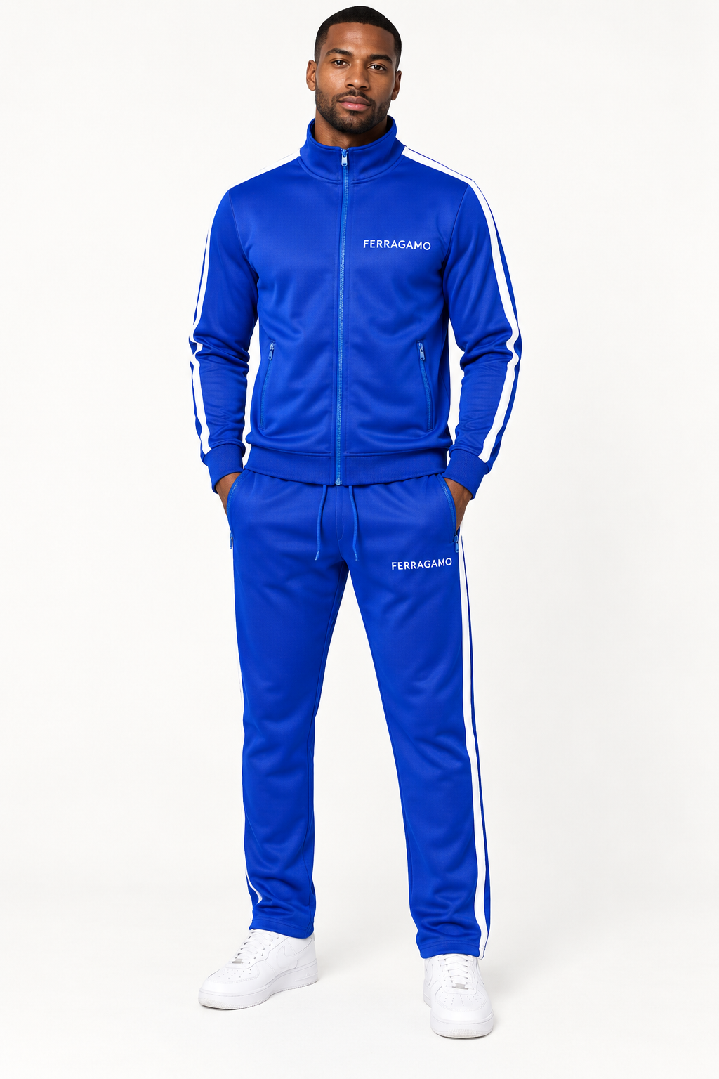 Men's Ferragamo Dri-Fit TrackSuit | Color: Blue | View 1