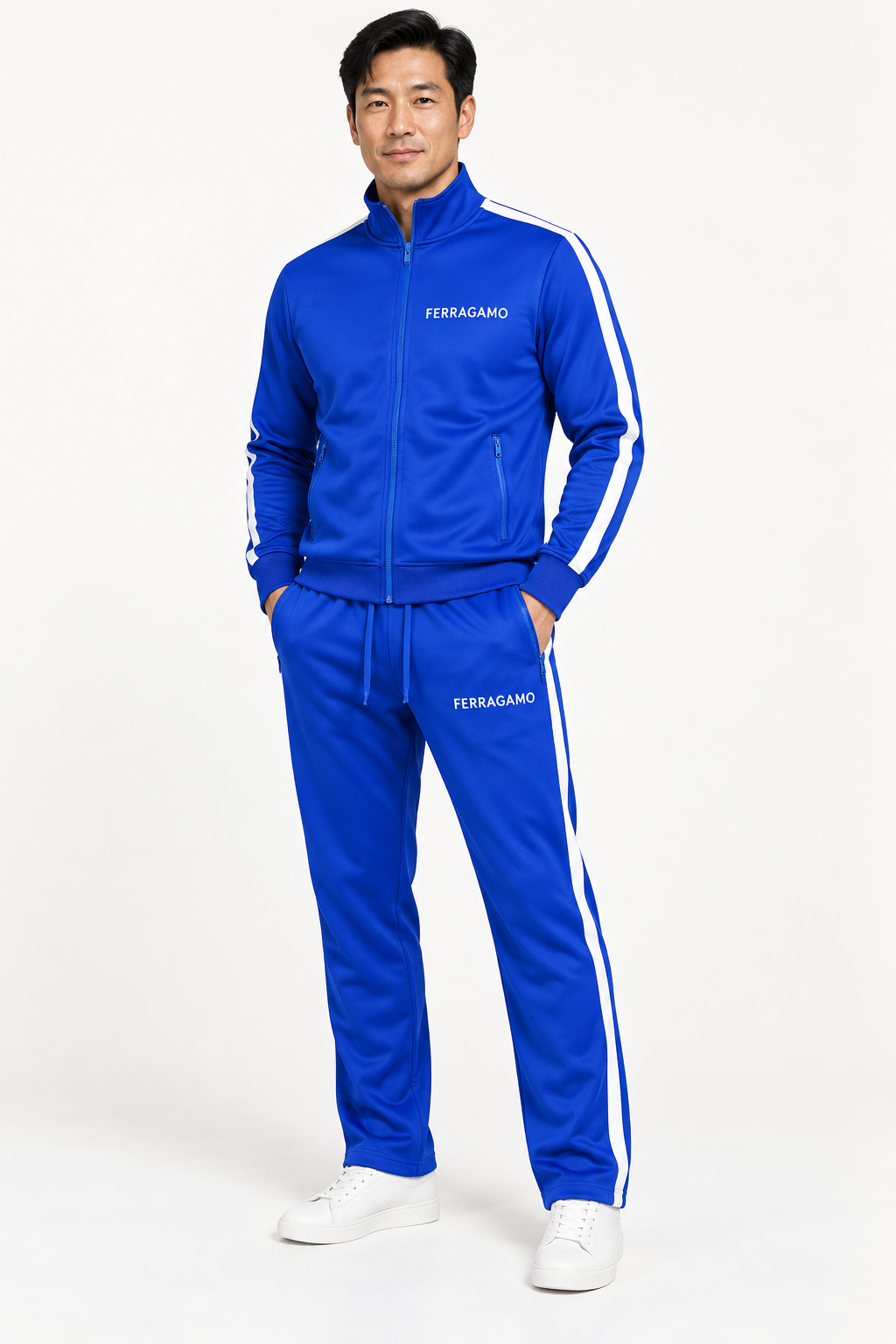 Men's Ferragamo Dri-Fit TrackSuit | Color: Blue | View 2