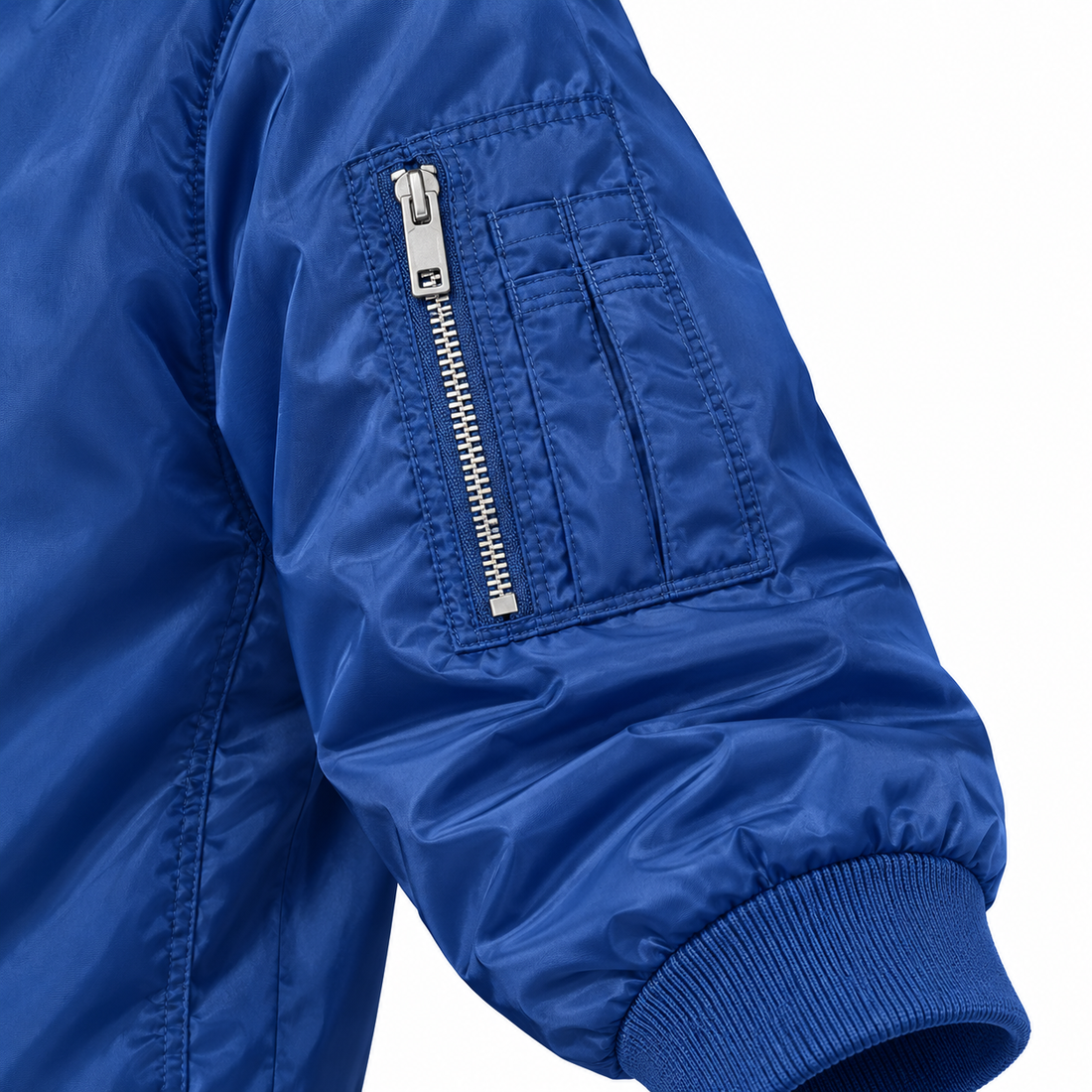 Men's Ferragamo Lightweight Bomber Jacket | Color: Royal Blue | Image 4