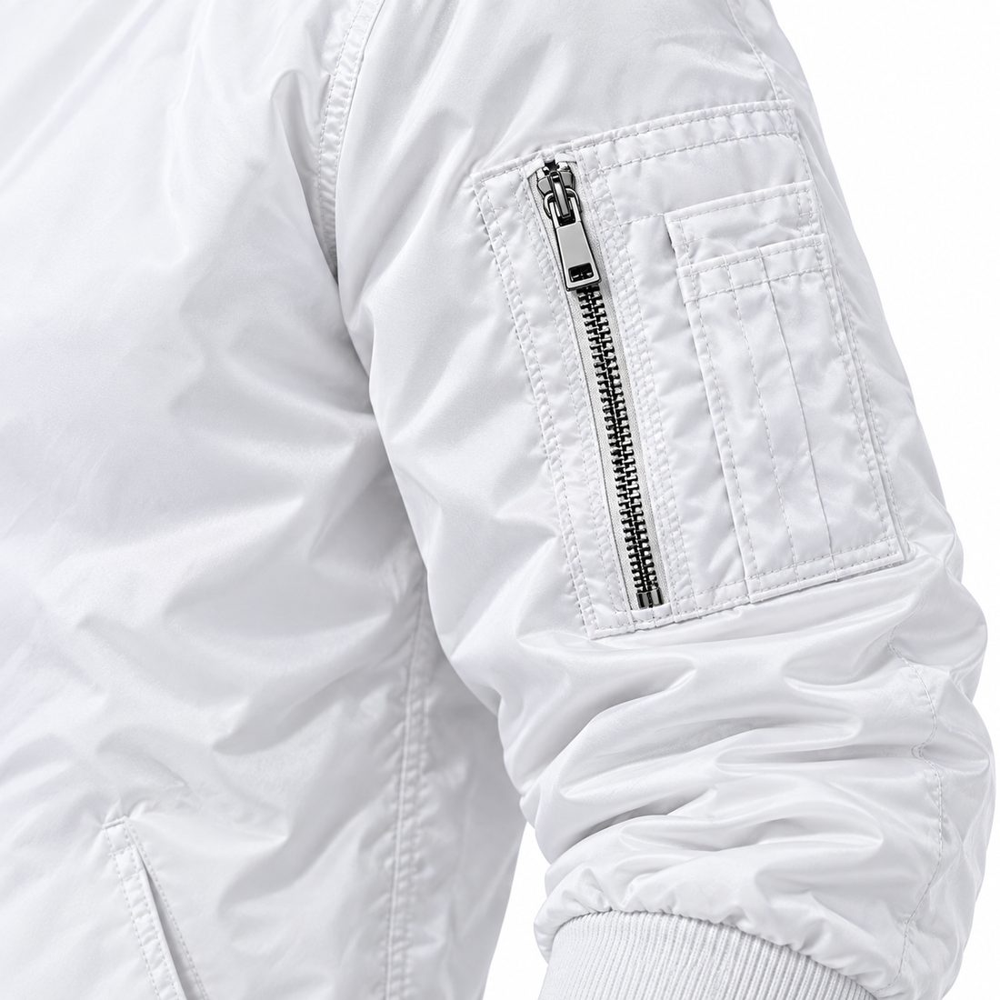 Men's Ferragamo Lightweight Bomber Jacket | Color: White | Image 5