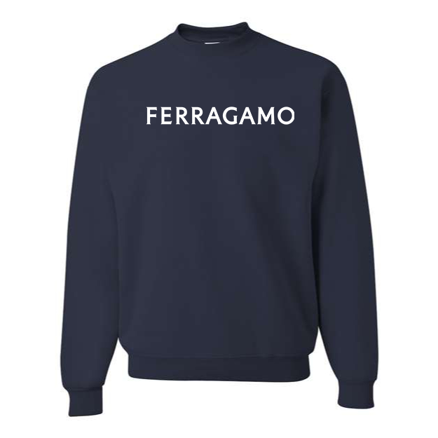 Men's Ferragamo Crewneck Sweatshirt - Navy - Image 1