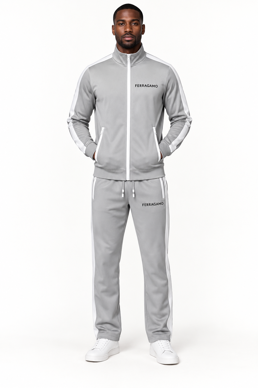 Men's Ferragamo Dri-Fit TrackSuit | Color: Grey | View 1