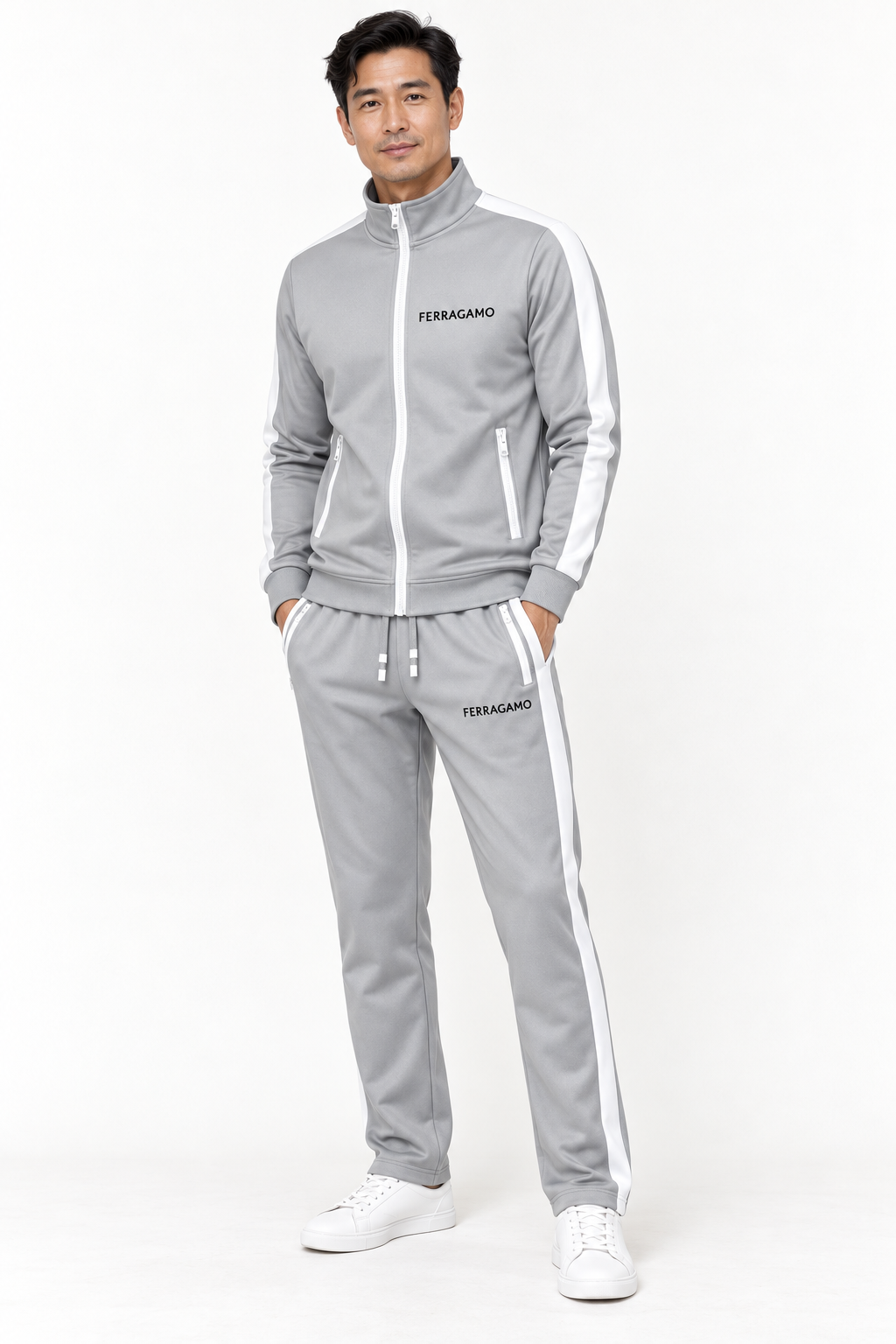 Men's Ferragamo Dri-Fit TrackSuit | Color: Grey | View 2