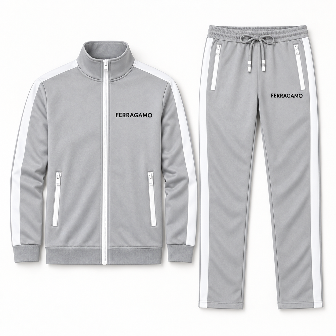 Men's Ferragamo Dri-Fit TrackSuit | Color: Grey | View 5