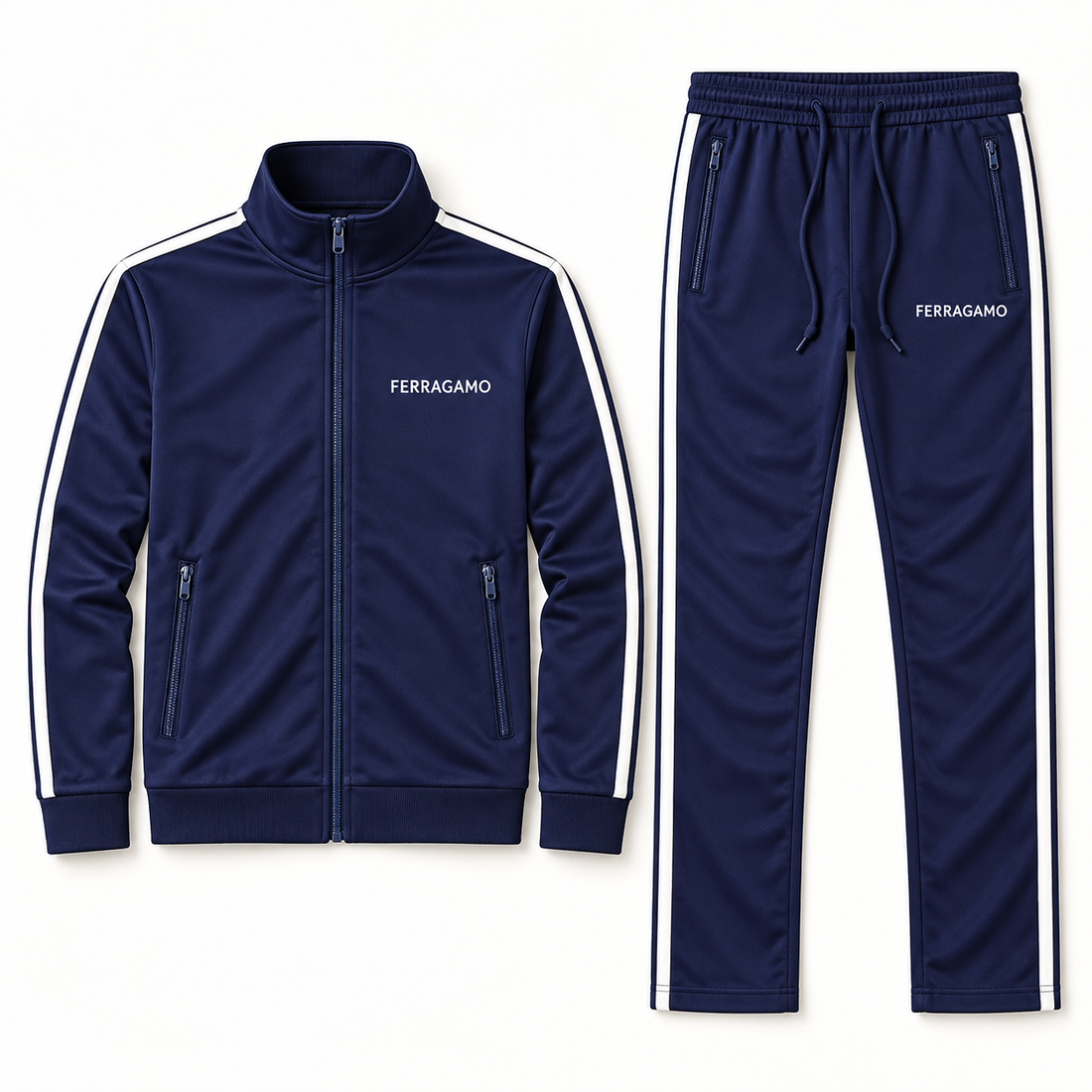 Men's Ferragamo Dri-Fit TrackSuit | Color: Navy | View 5
