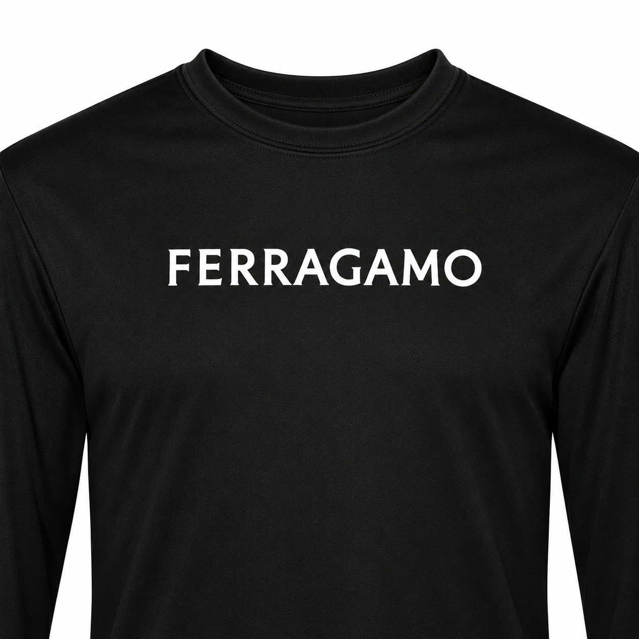 Ferragamo polyester long sleeve shirt in Black, print detail