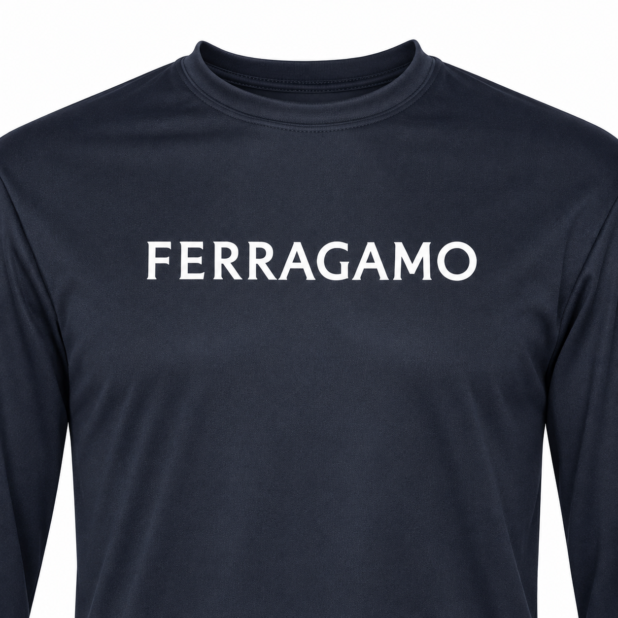 Ferragamo polyester long sleeve shirt in Navy, print detail