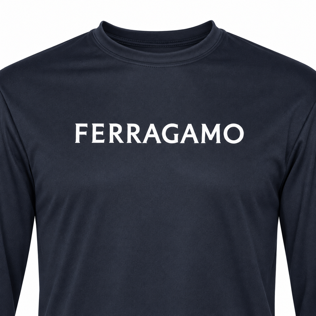 Ferragamo polyester long sleeve shirt in Navy, print detail