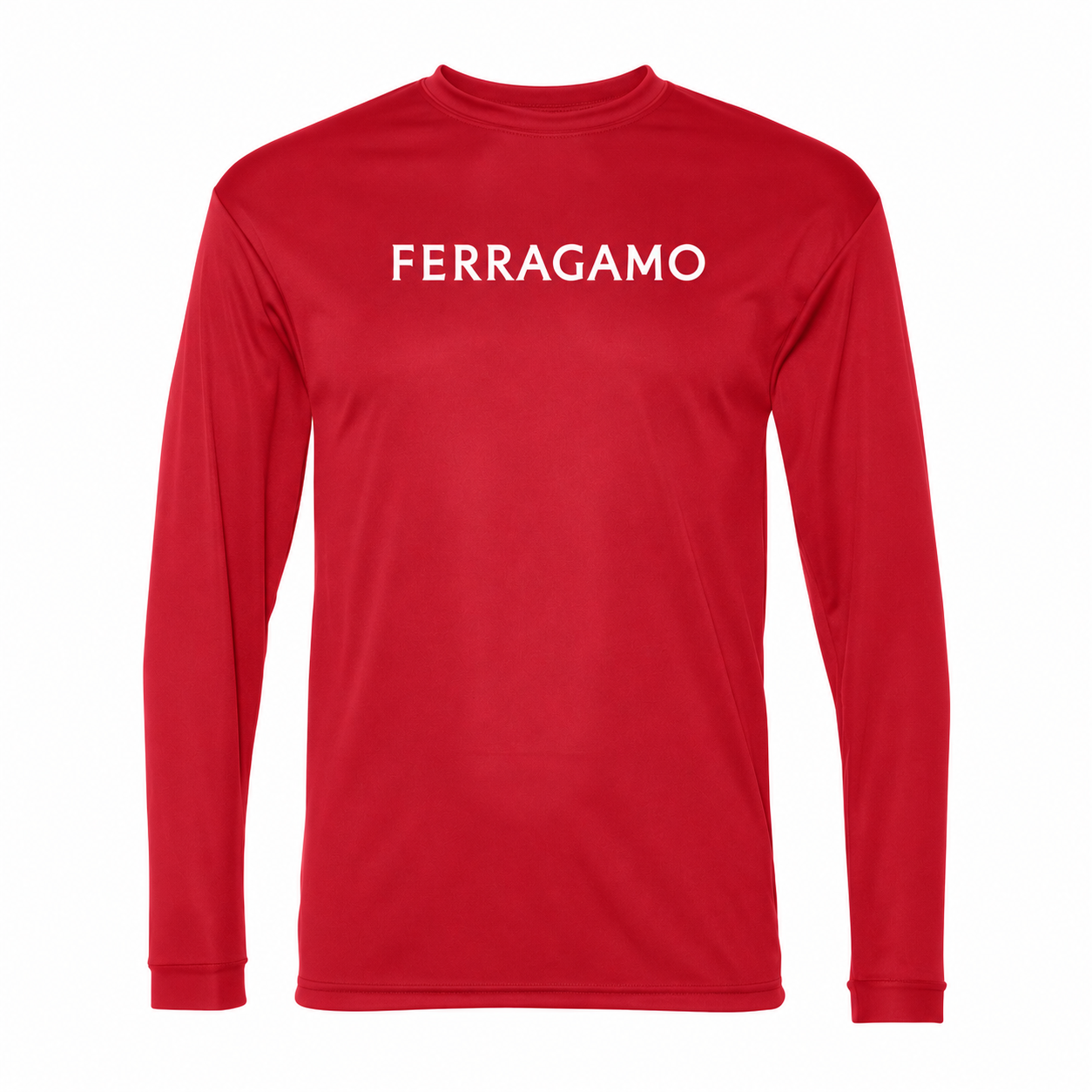 Ferragamo polyester long sleeve shirt in Red, main front view