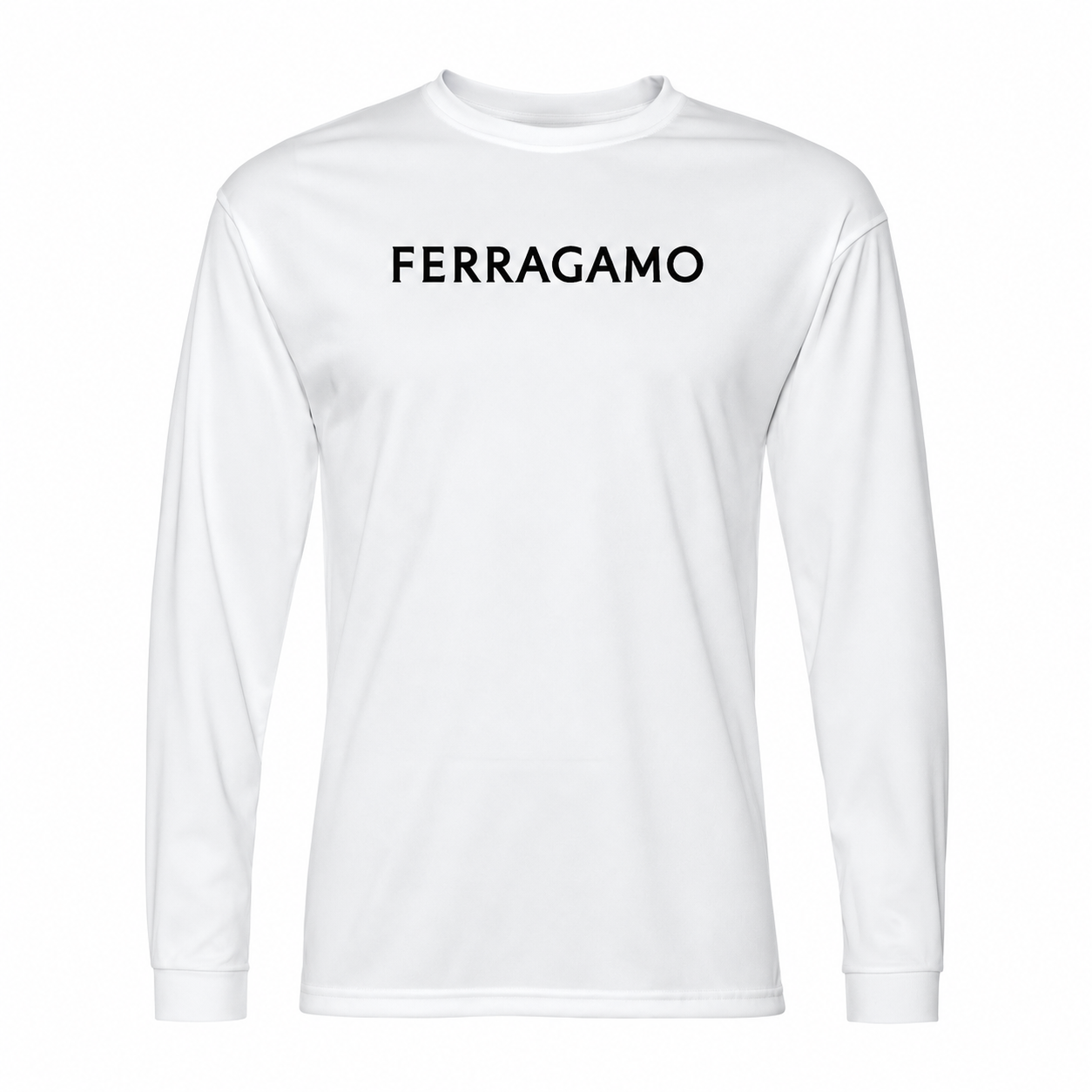 Ferragamo polyester long sleeve shirt in White, main front view