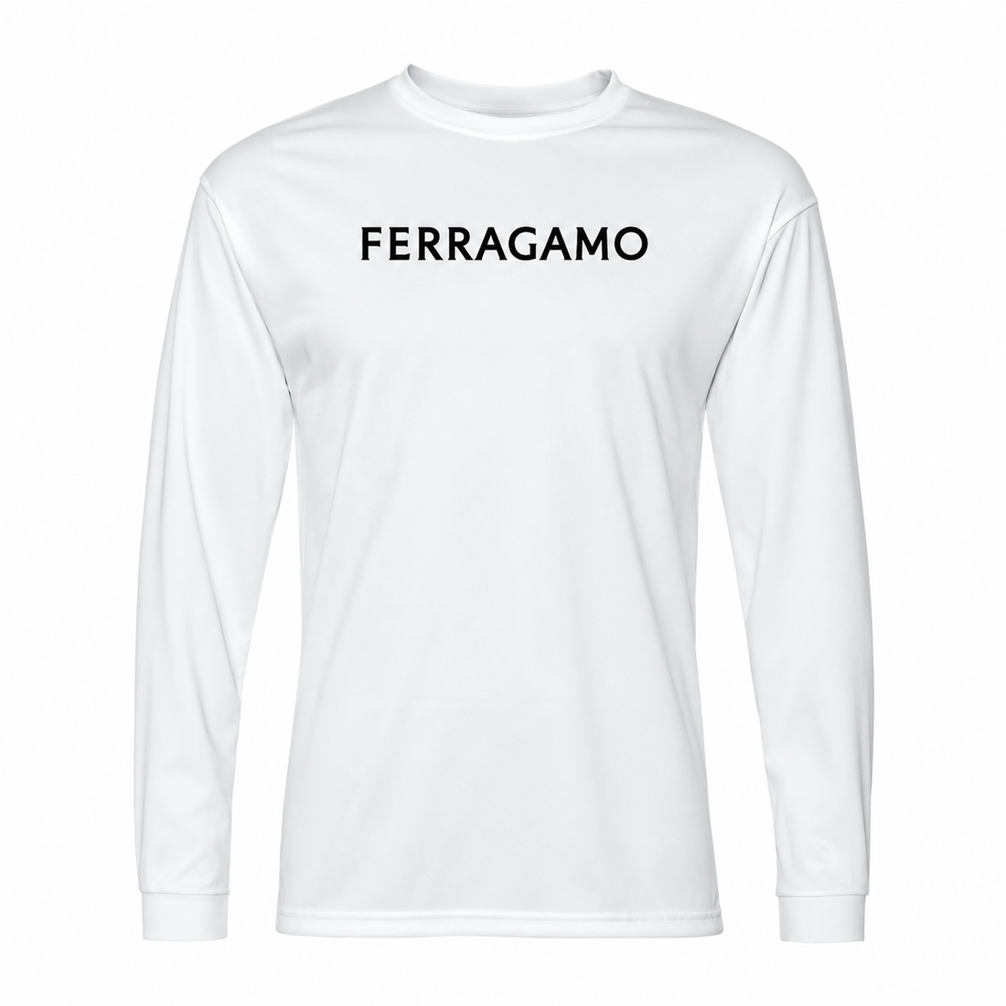 Ferragamo polyester long sleeve shirt in White, main front view