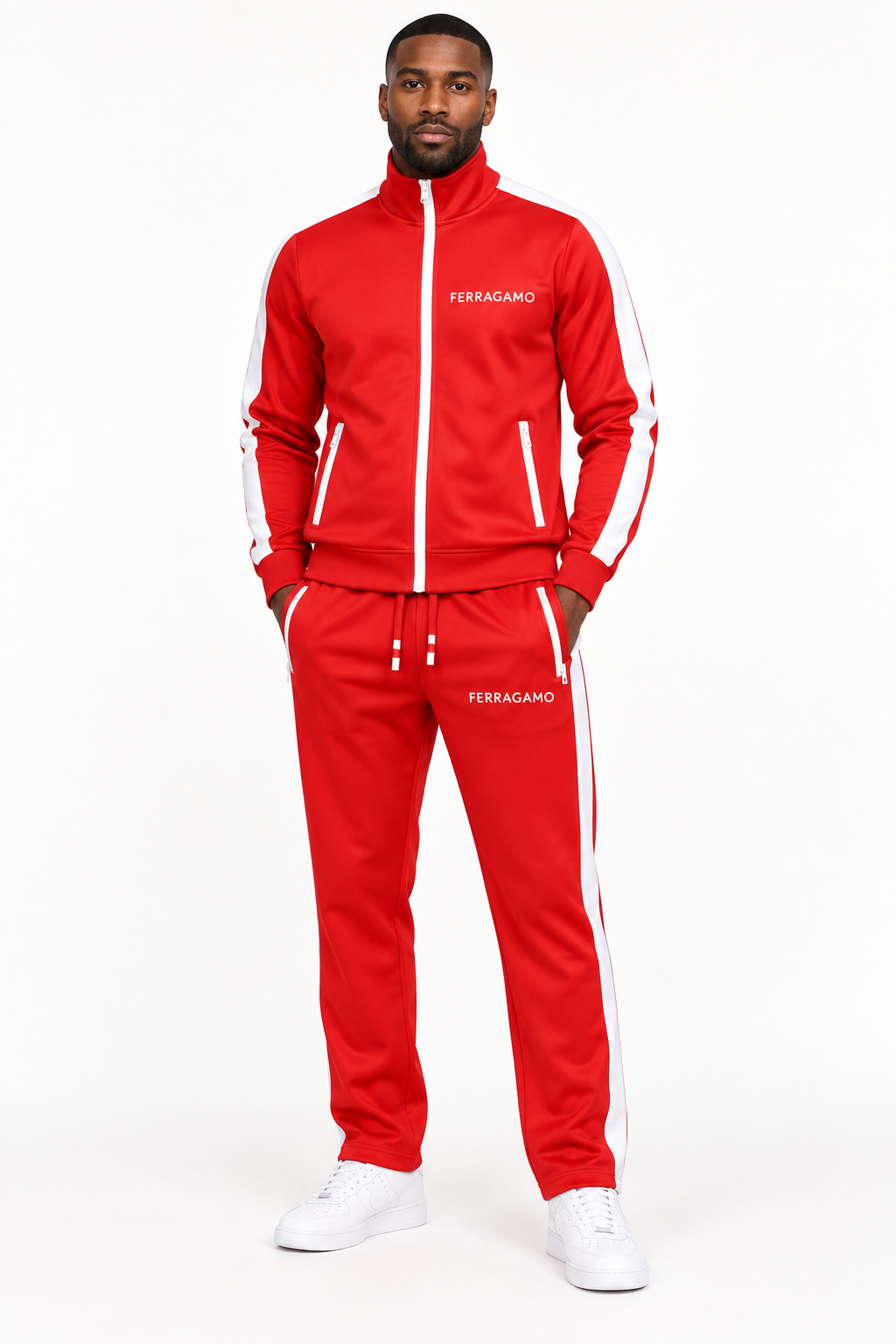 Men's Ferragamo Dri-Fit TrackSuit | Color: Red | View 1