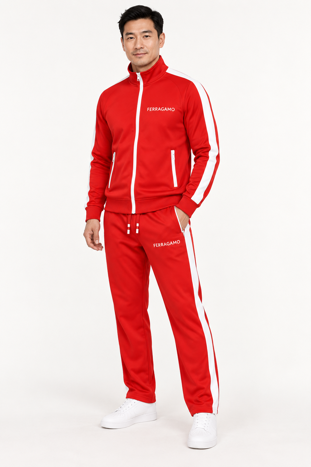 Men's Ferragamo Dri-Fit TrackSuit | Color: Red | View 2