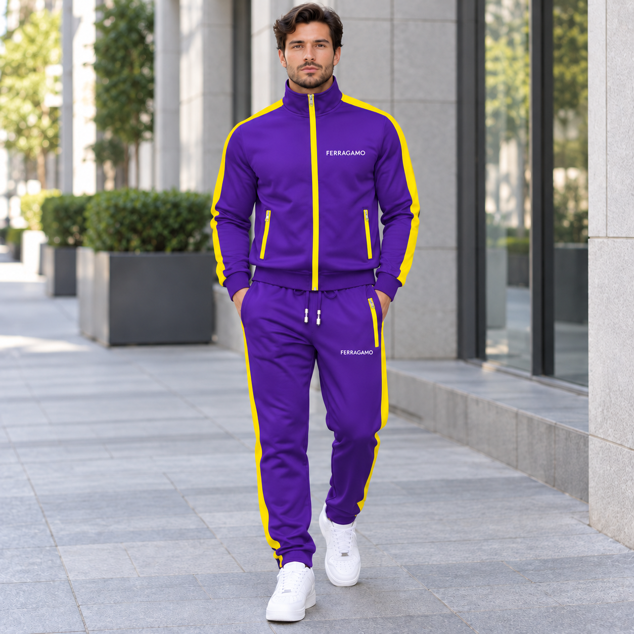 Men's Ferragamo Dri-Fit TrackSuit | Color: Purple | Image 1
