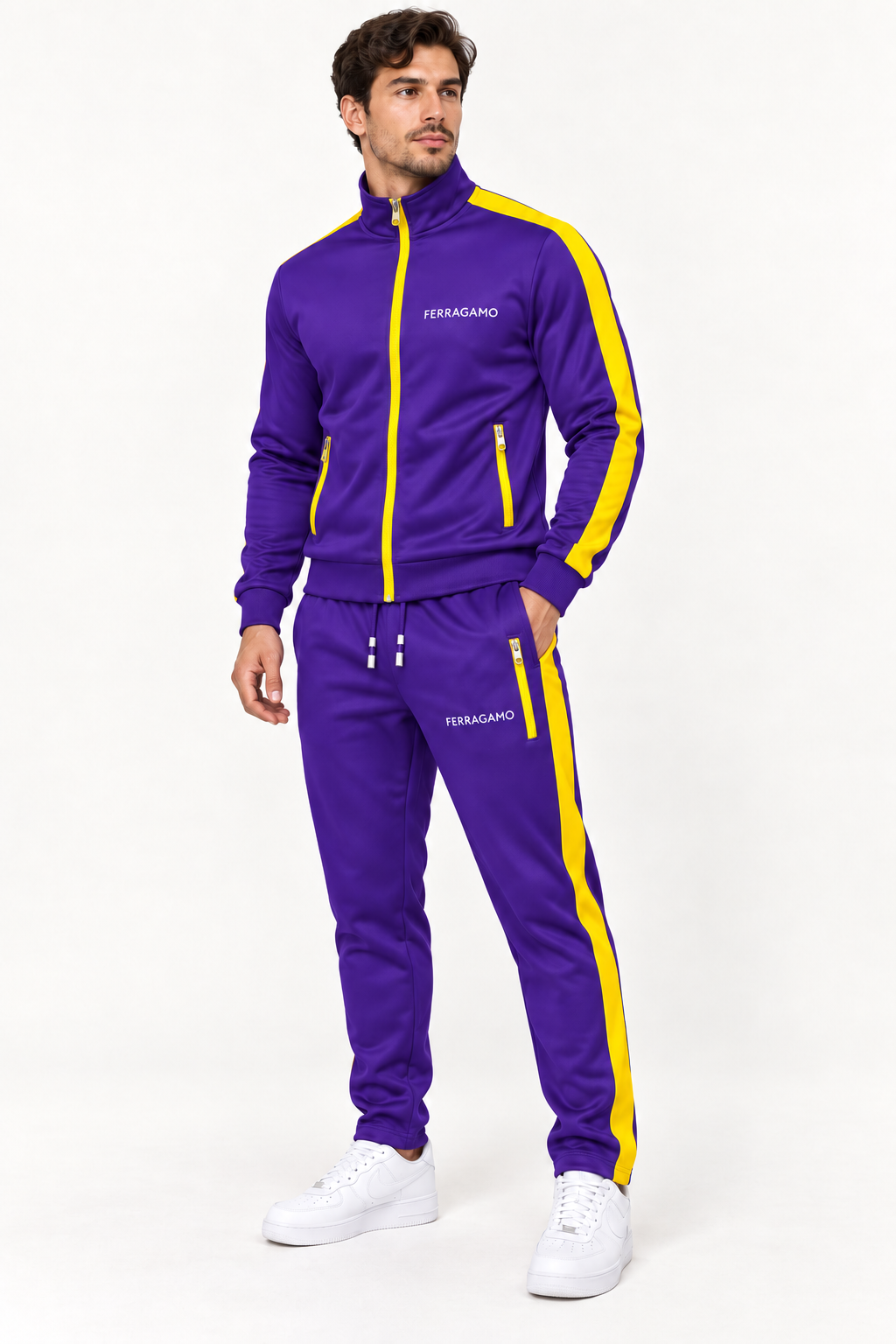 Men's Ferragamo Dri-Fit TrackSuit | Color: Purple | Image 2