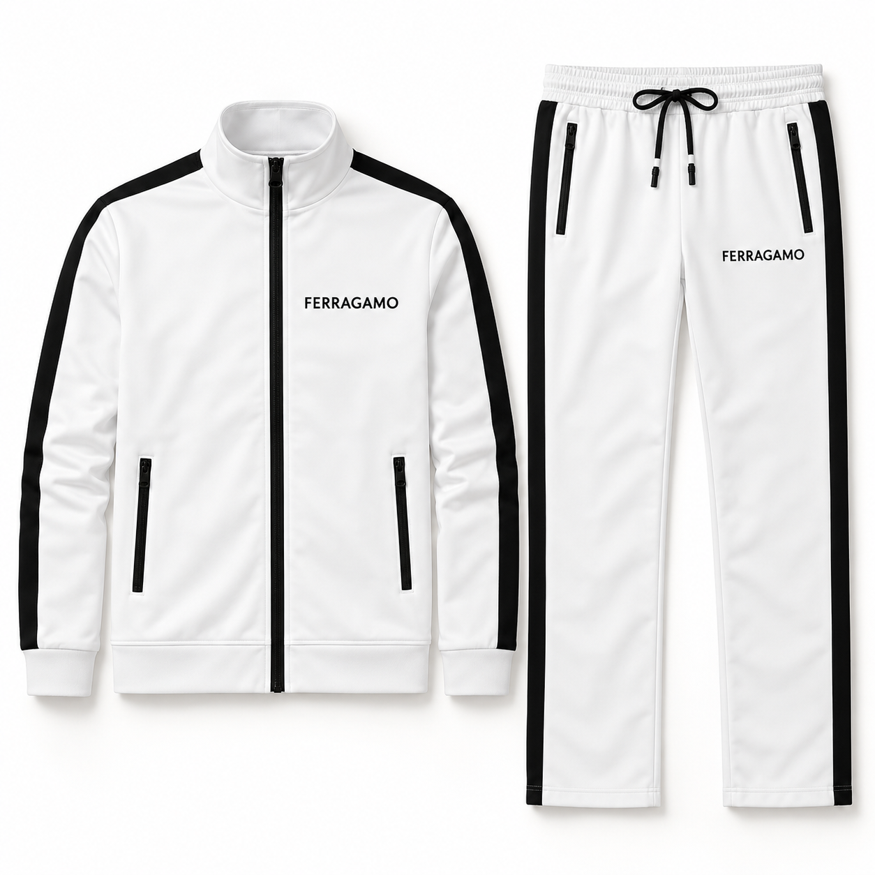 Men's Ferragamo Dri-Fit TrackSuit | Color: White | View 5
