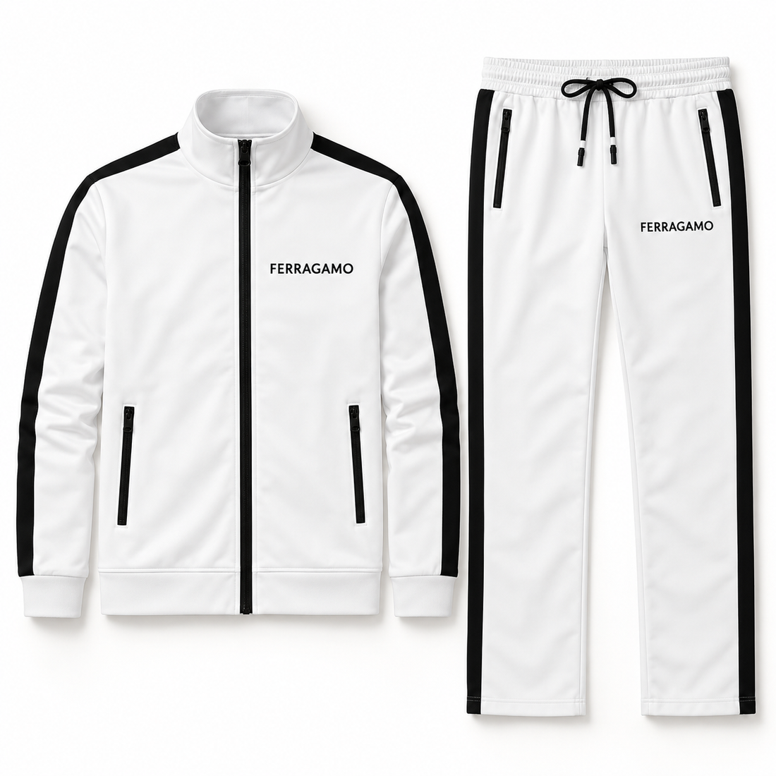 Men's Ferragamo Dri-Fit TrackSuit | Color: White | View 5