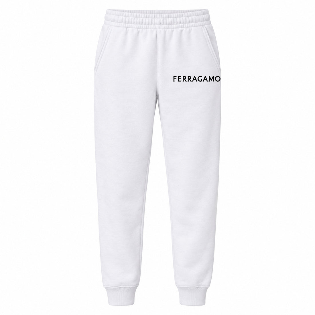 Ferragamo youth jogger sweatpants, White, Youth Large ages 10–12