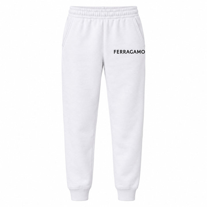 Ferragamo youth jogger sweatpants, White, Youth Large ages 10–12