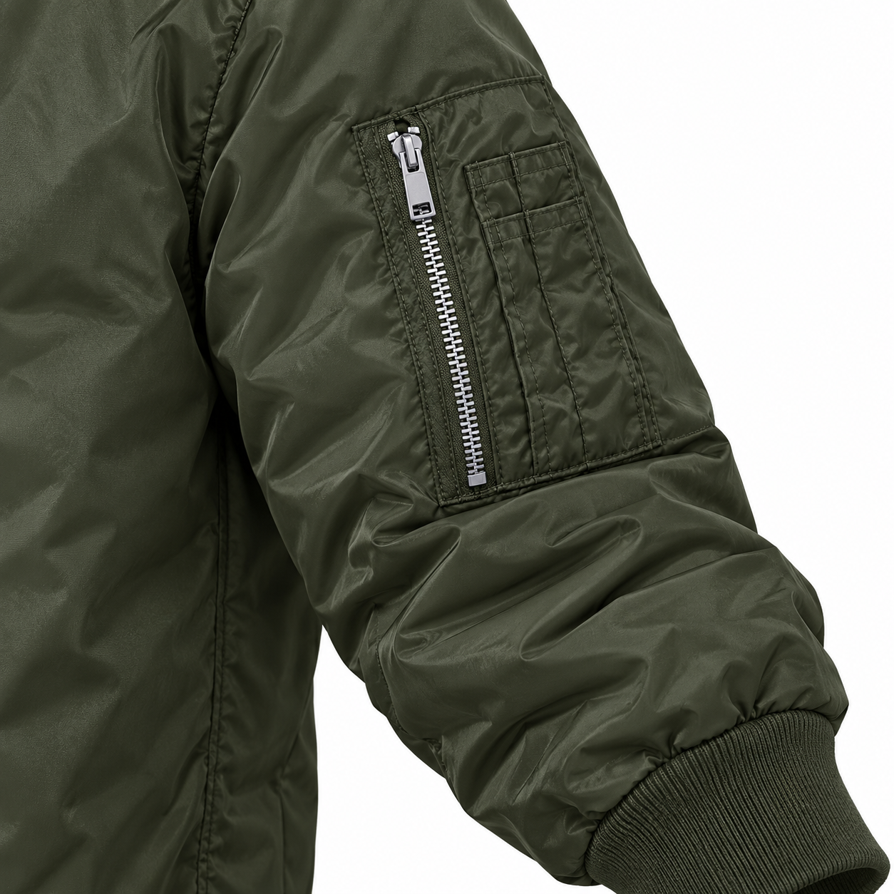 Men's Givenchy Lightweight Bomber Jacket Windbreaker Softshell Varsity Jacket Coat | Color: Army Green | Image 4