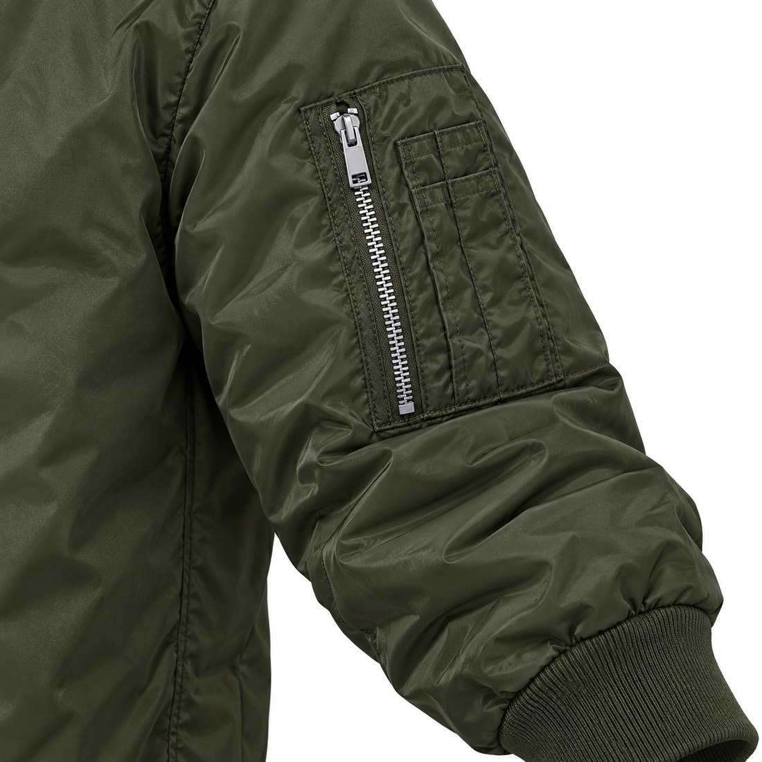 Men's Givenchy Lightweight Bomber Jacket Windbreaker Softshell Varsity Jacket Coat | Color: Army Green | Image 4