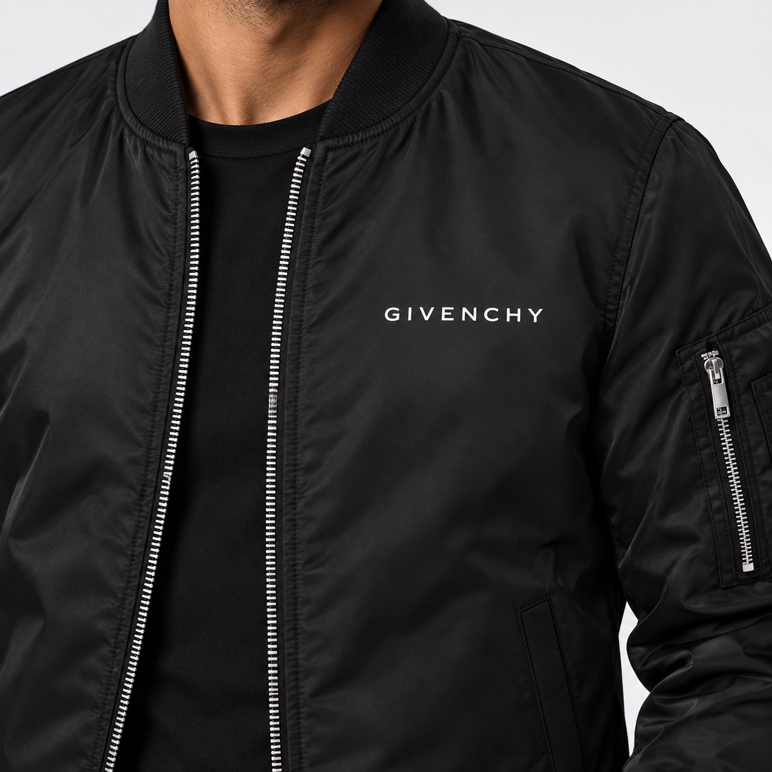 Men's Givenchy Lightweight Bomber Jacket | Color: Black | Image 2