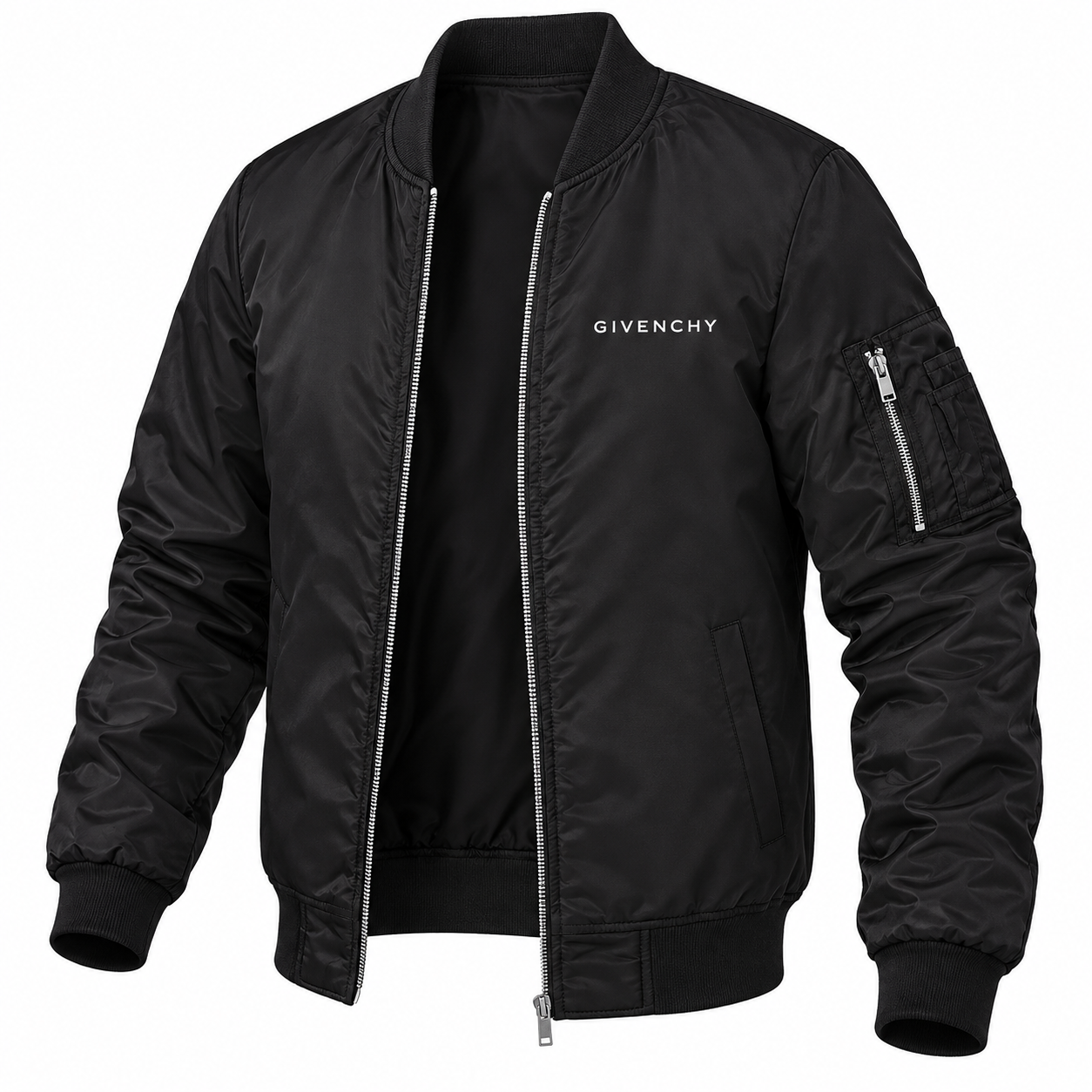 Men's Givenchy Lightweight Bomber Jacket | Color: Black | Image 4