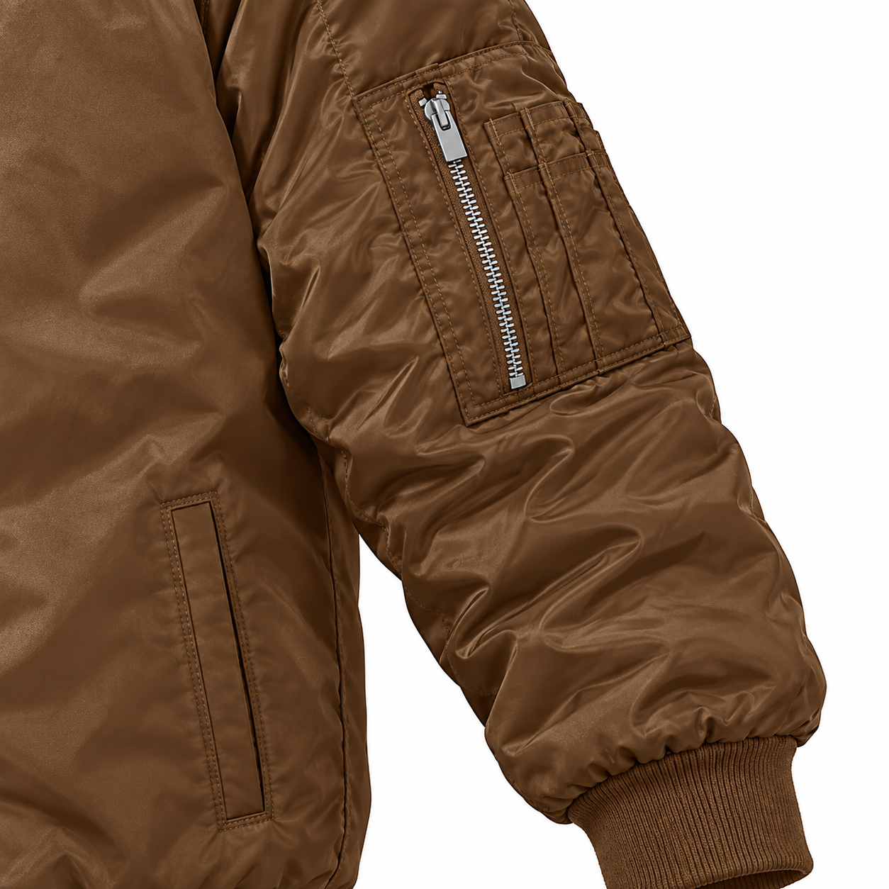 Men's Givenchy Lightweight Bomber Jacket Windbreaker Softshell Varsity Jacket Coat | Color: Brown | Image 4