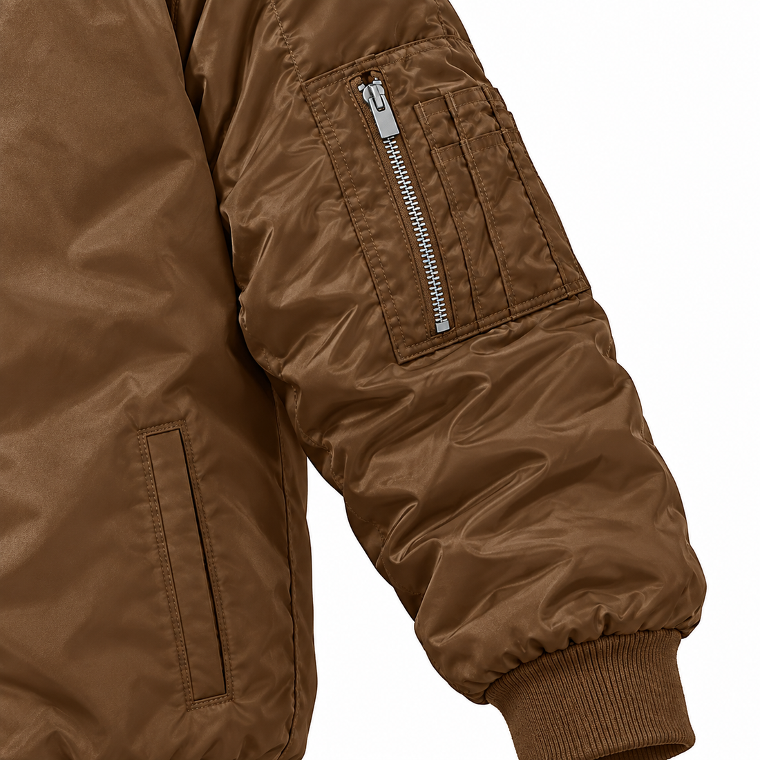 Men's Givenchy Lightweight Bomber Jacket Windbreaker Softshell Varsity Jacket Coat | Color: Brown | Image 4