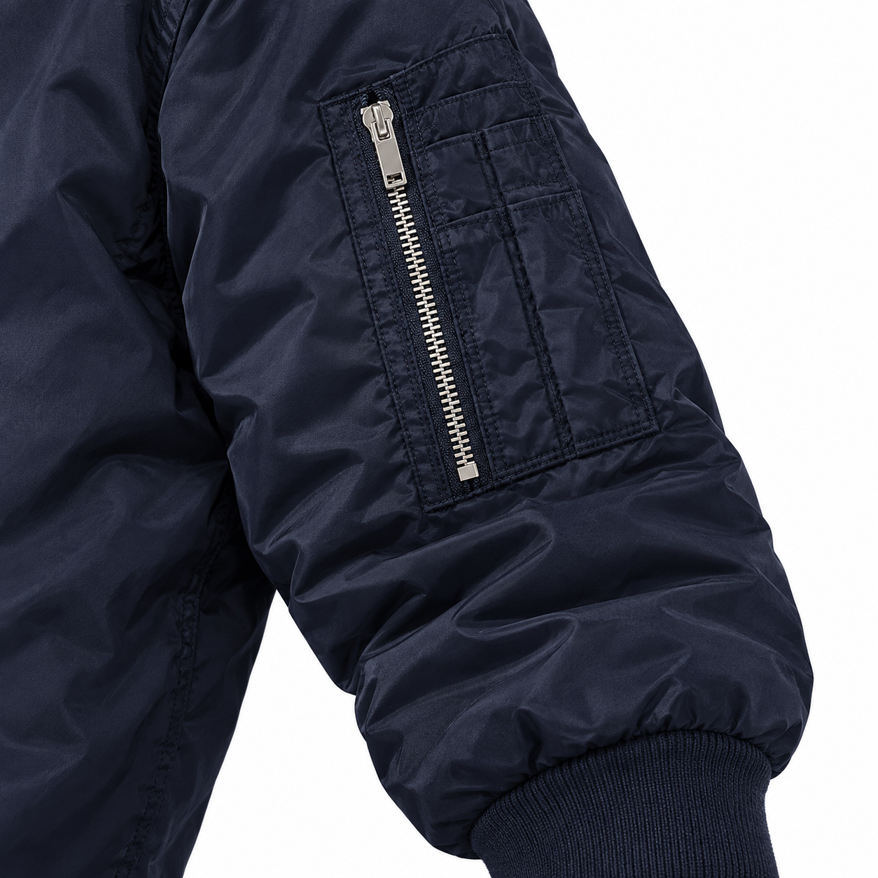 Men's Givenchy Lightweight Bomber Jacket Windbreaker Softshell Varsity Jacket Coat | Color: Navy | Image 4
