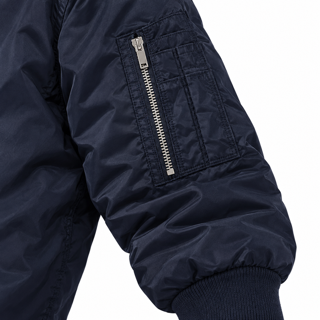 Men's Givenchy Lightweight Bomber Jacket Windbreaker Softshell Varsity Jacket Coat | Color: Navy | Image 4