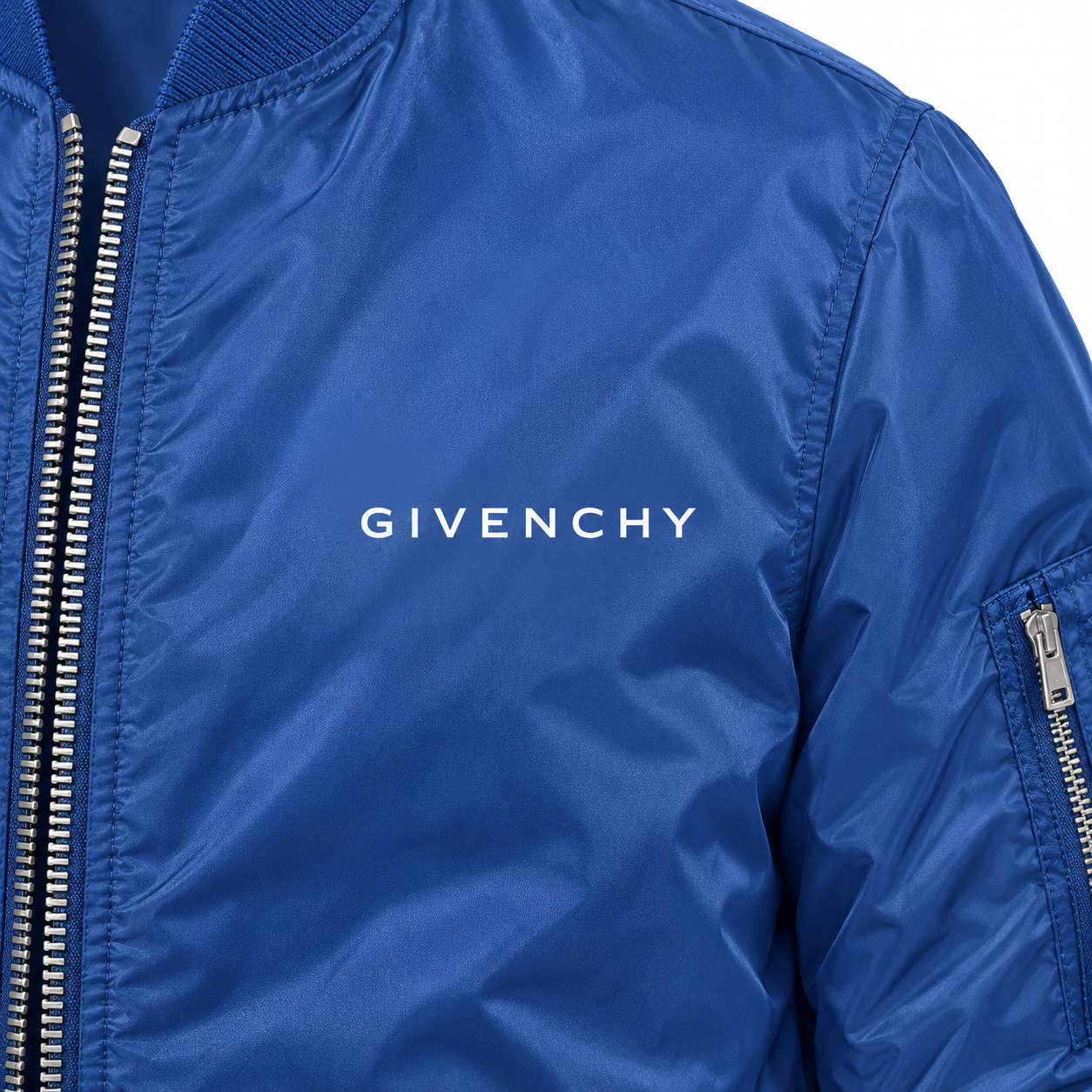 Men's Givenchy Lightweight Bomber Jacket | Color: Royal Blue | Image 3
