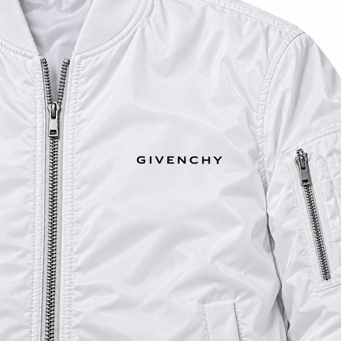 Men's Givenchy Lightweight Bomber Jacket | Color: White | Image 3