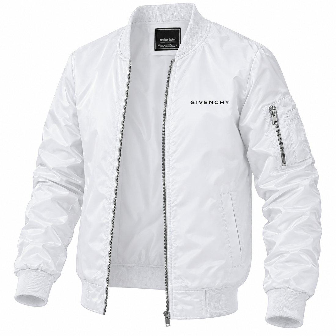 Men's Givenchy Lightweight Bomber Jacket | Color: White | Image 5