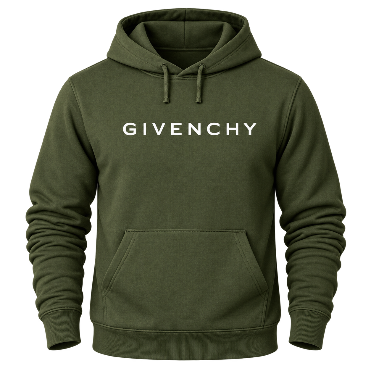 Men's Givenchy Pullover Hoodie in Army Green — hero view
