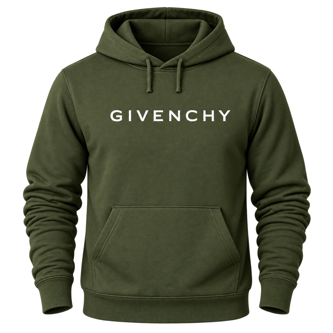 Men's Givenchy Pullover Hoodie in Army Green — hero view