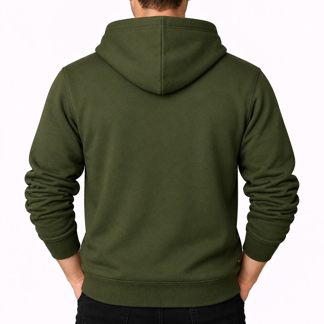 Men's Givenchy Pullover Hoodie in Army Green — back view