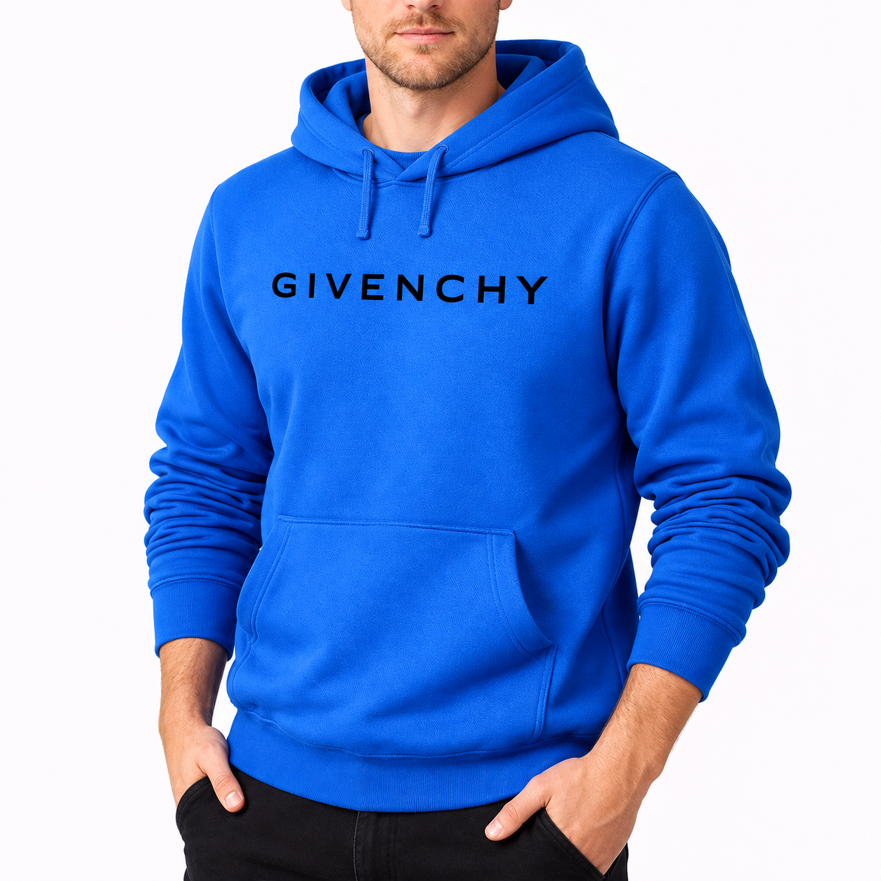 Men's Givenchy Pullover Hoodie in Azure — alternate three-quarter view
