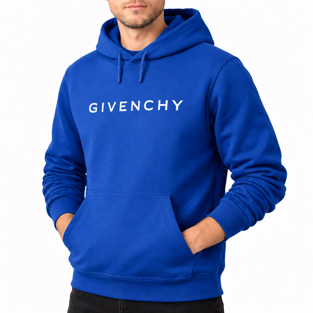 Men's Givenchy Pullover Hoodie in Blue — alternate three-quarter view