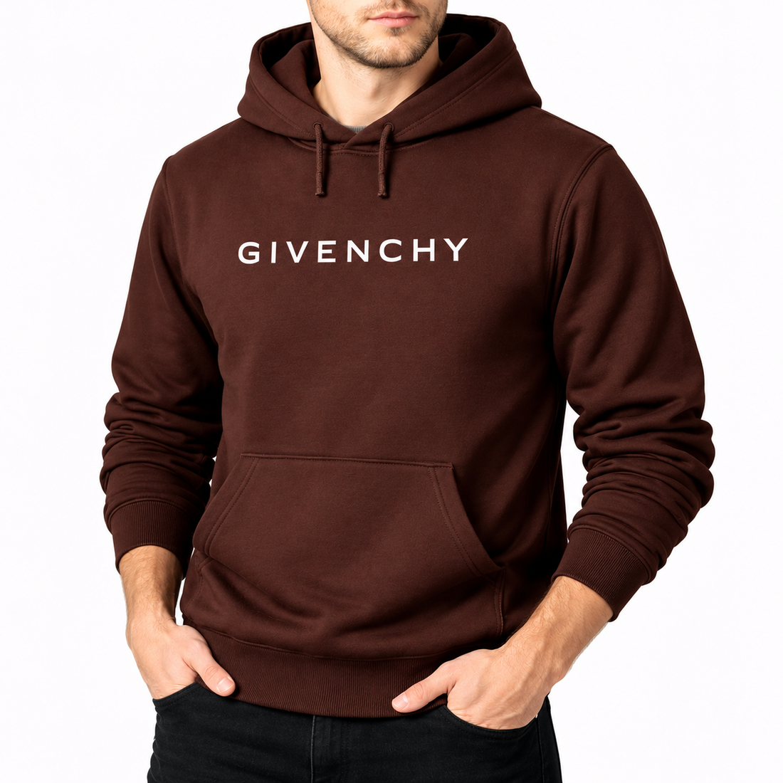 Men's Givenchy Pullover Hoodie in Brown — alternate three-quarter view