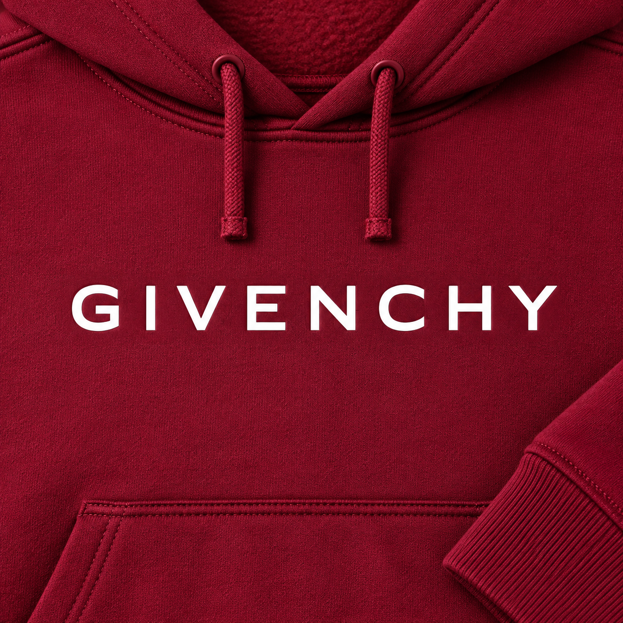 Men's Givenchy Pullover Hoodie in Burgundy — detail view
