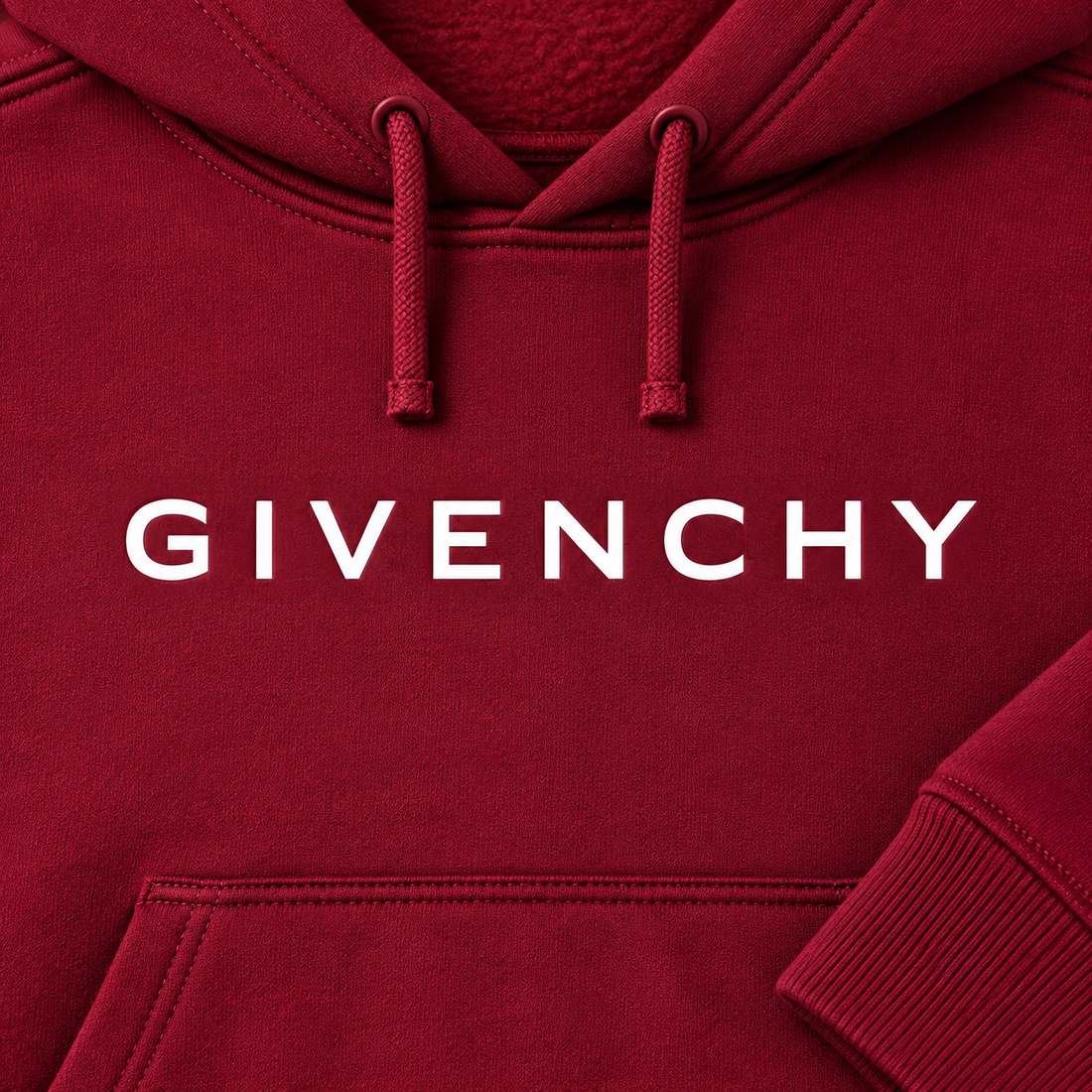 Men's Givenchy Pullover Hoodie in Burgundy — detail view