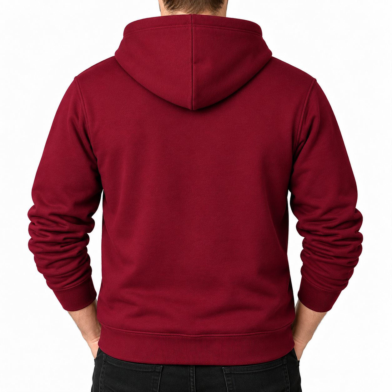 Men's Givenchy Pullover Hoodie in Burgundy — back view