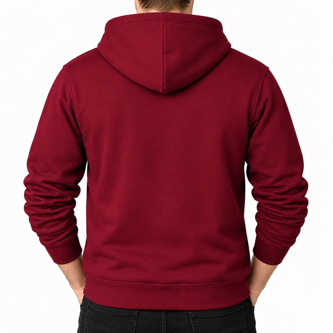 Men's Givenchy Pullover Hoodie in Burgundy — back view