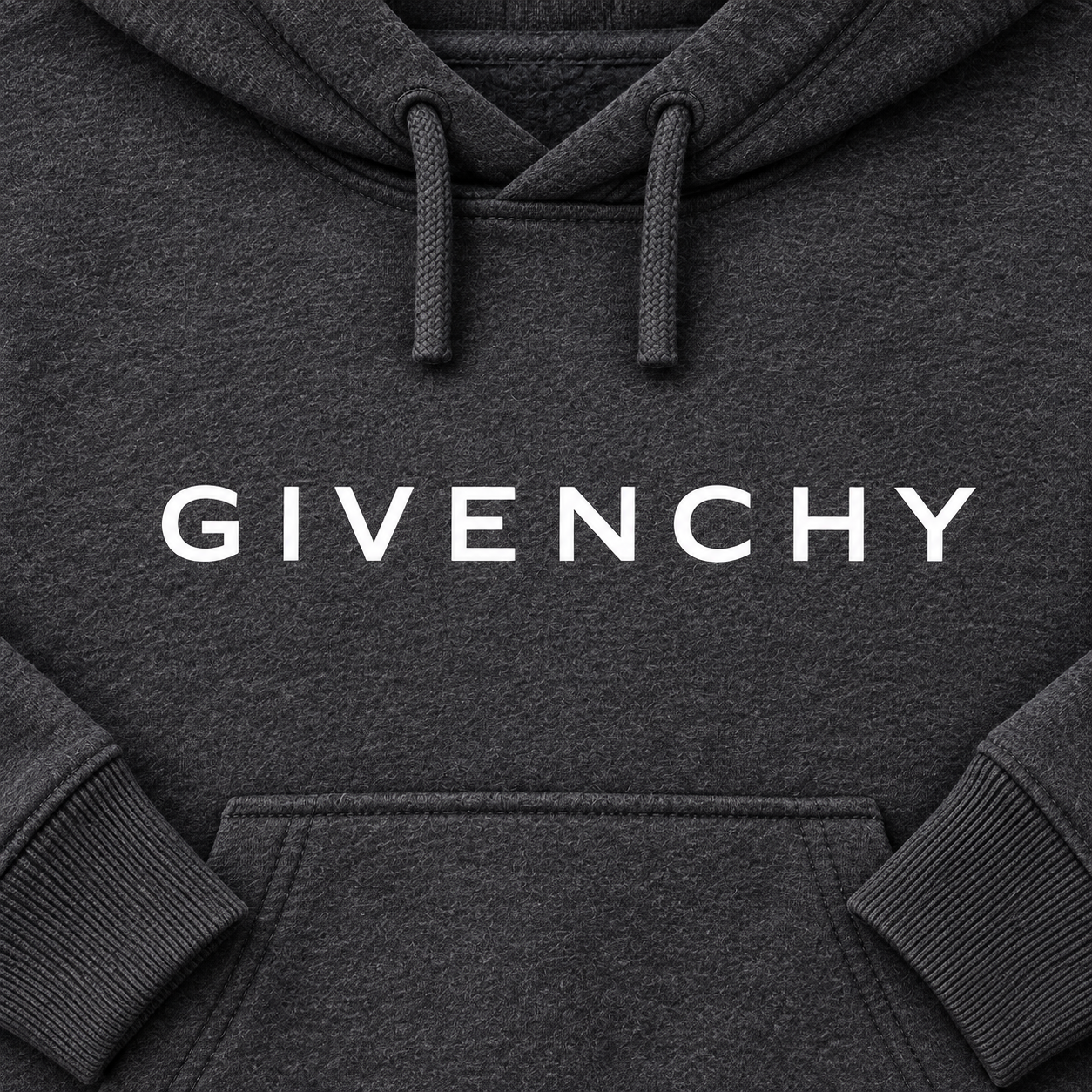 Men's Givenchy Pullover Hoodie in Dark Heather — detail view